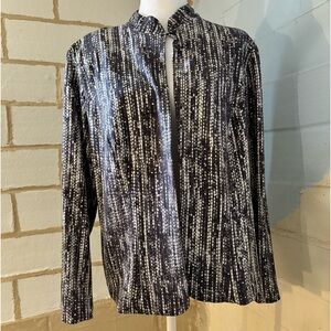 Jessica Howard Metallic Black/Silver/White Womans Jacket Size 14 W